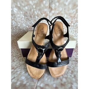 Me Too (soho) Sandals Women Wedge Sz 8M‎ Copper Metallic Leather Metal Details